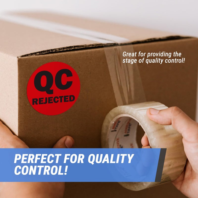 OfficeSmartLabels QC Rejected Label Stickers - 2 Inch Round Circle Dot in Vibrant Red Color Coding for Inventory Quality Control Production Line Warehouse Inventory Management Inspection Stickers - 300 Labels per Roll - Image 4